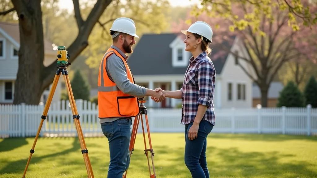 Professional land surveyor and Lakeville homeowner agree on land survey cost and project boundaries